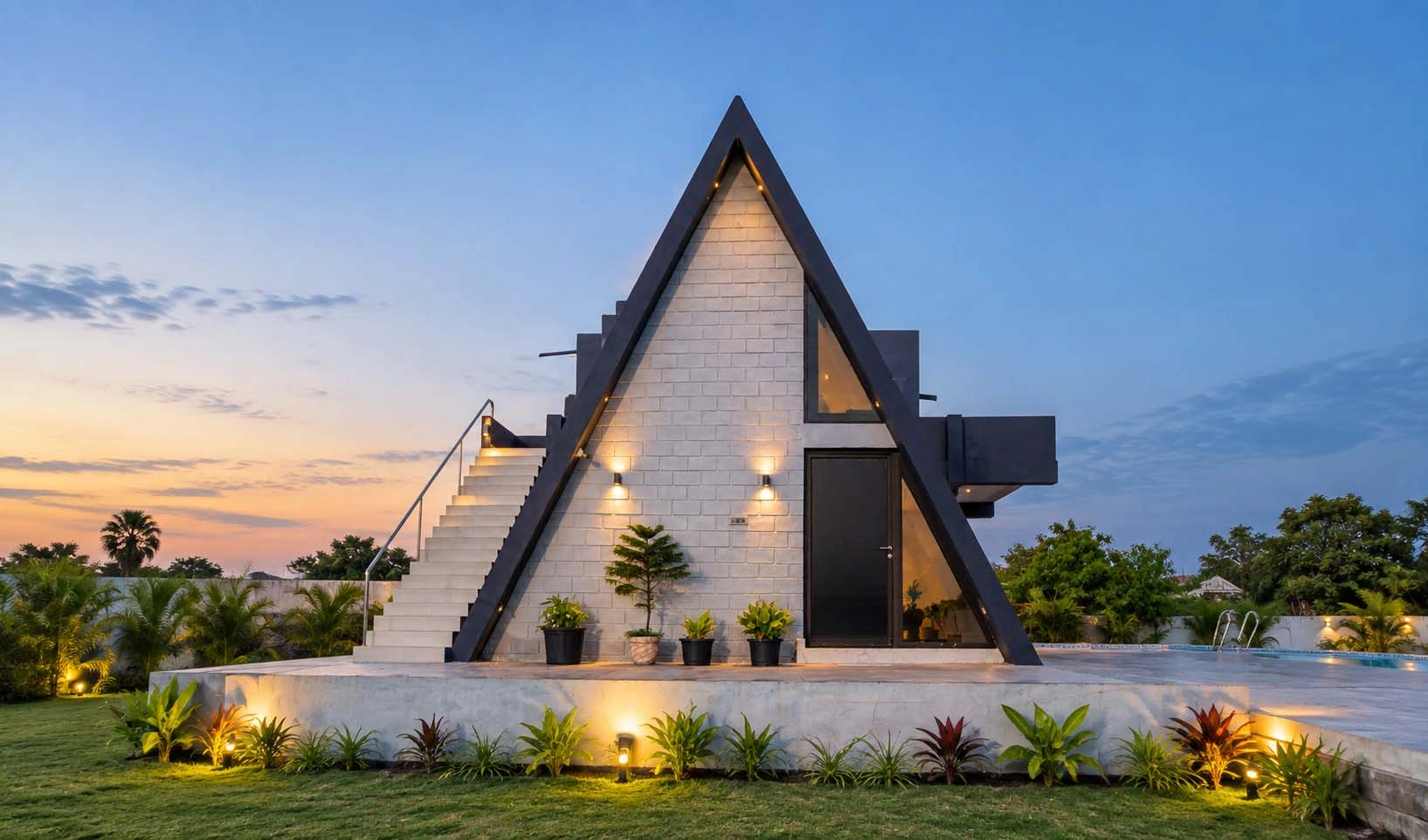 A-Frame | 2-BHK Modern Private Pool | Family Retreat Beach House 
