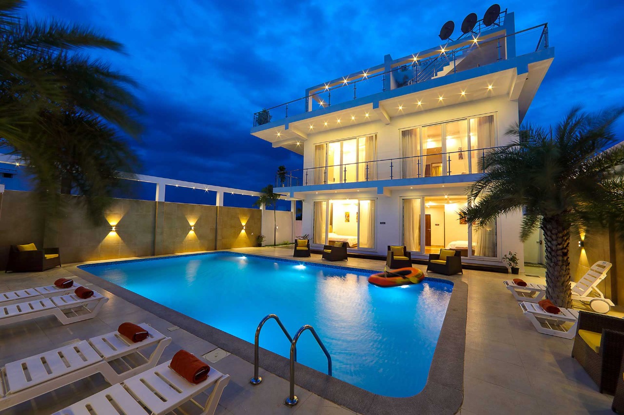 Dens  | 5-BHK Signature Beach House | Villa with Private Swimming Pool, Water Slide, Garden, Open Shower, Jacuzzi, Bathtub &amp; Beach Views